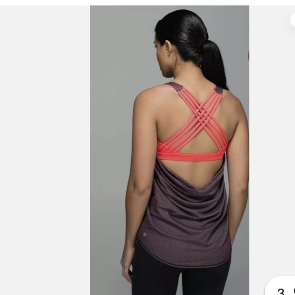 Lululemon Strappy Back Athletic Tank Top - Pink/Gray